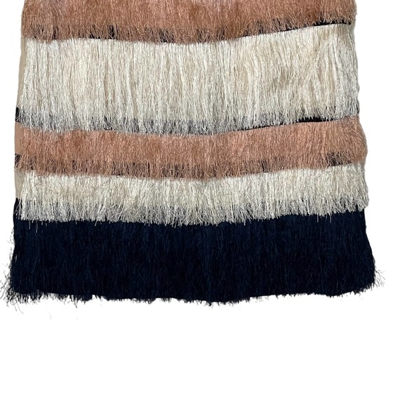 Ann‎ Taylor Women's Tiered Fringe Tank Top Striped Flapper Retro Mod Size Small - Picture 5 of 8